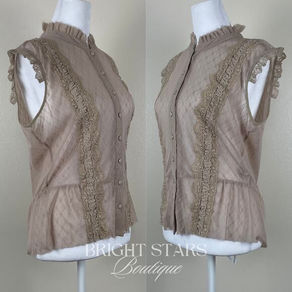 Rare Lace Top ALT Beige ASO The OC Marissa Cooper One Tree Hill Brooke Davis - Picture 7 of 12